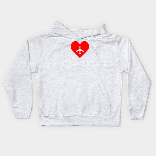 Airport/Airplane Symbol Heart Kids Hoodie by Vidision Avgeek